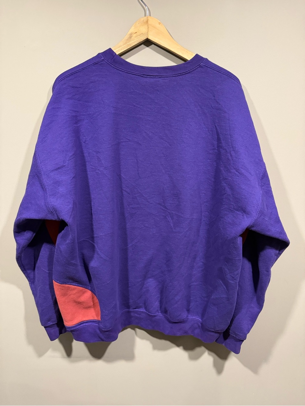 Stussy inspired Purple rework Crewneck with Red Panels and Yellow Logo - Picture 4 of 5